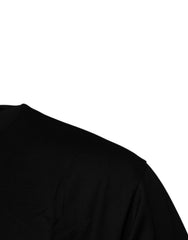 Dolce & Gabbana Zwart Katoenen T-shirt met Ronde Hals en Logopatch