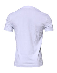 Dolce & Gabbana Baumwoll-T-Shirt mit Rundhalsausschnitt und Logo-Plakette in Weiß