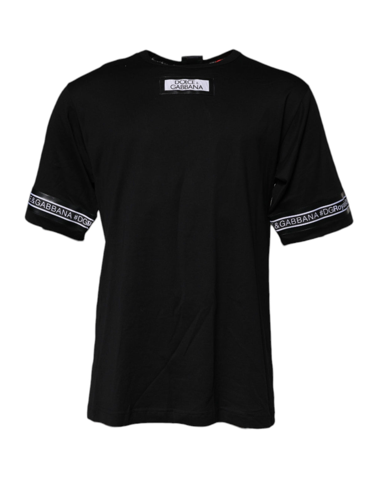 Dolce & Gabbana Schwarzes Baumwoll-T-Shirt mit Rundhalsausschnitt #DGMILLENNIALS