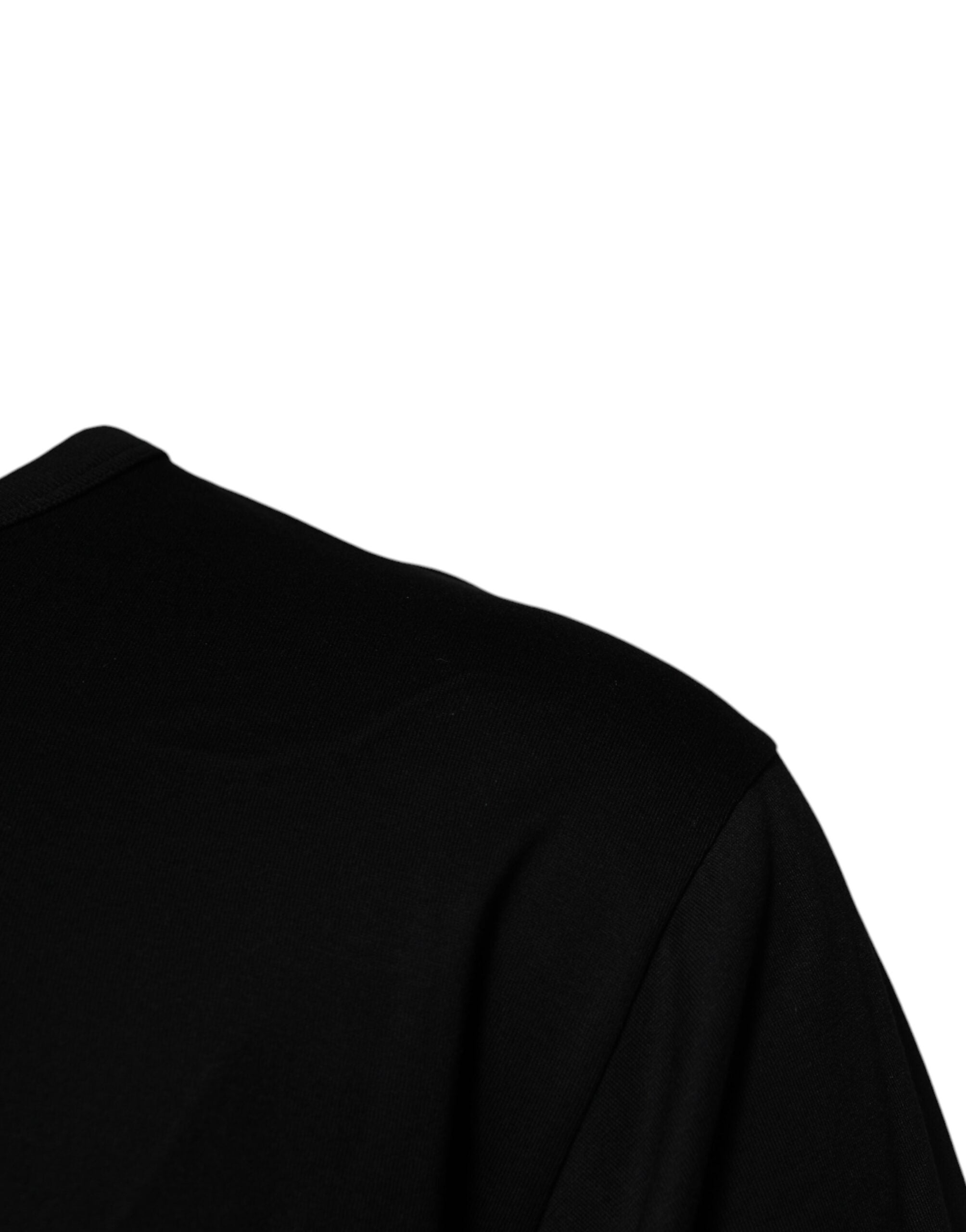 Dolce & Gabbana Schwarzes Baumwoll-T-Shirt mit Rundhalsausschnitt #DGMILLENNIALS