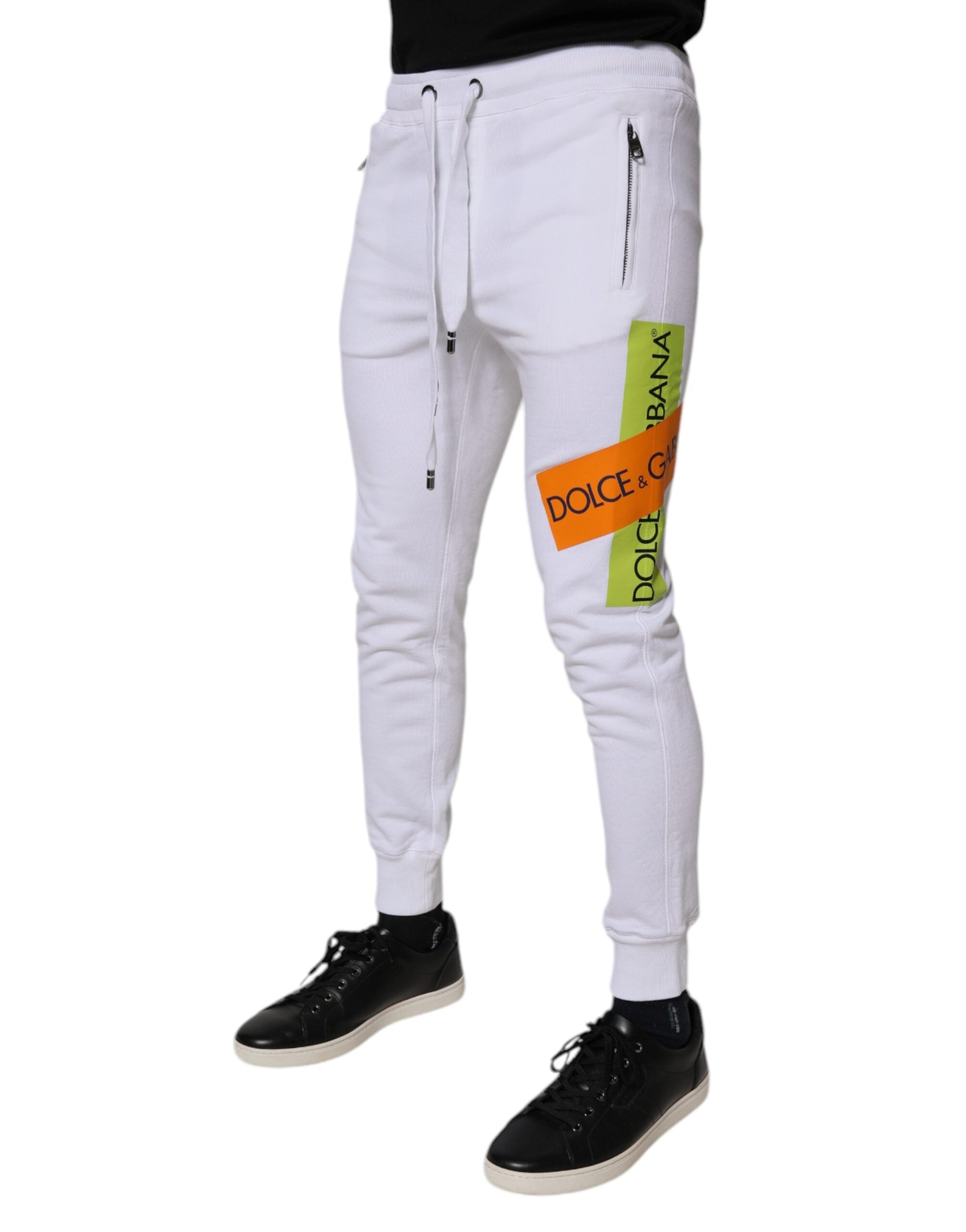 Dolce & Gabbana Witte Katoenen Joggingbroek met Logo