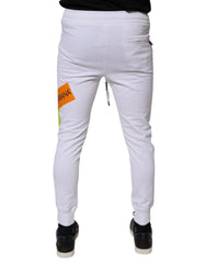 Dolce & Gabbana Witte Katoenen Joggingbroek met Logo