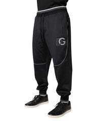 Dolce &amp; Gabbana – Schwarze Jogginghose aus Polyester mit Logo