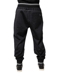 Dolce &amp; Gabbana – Schwarze Jogginghose aus Polyester mit Logo