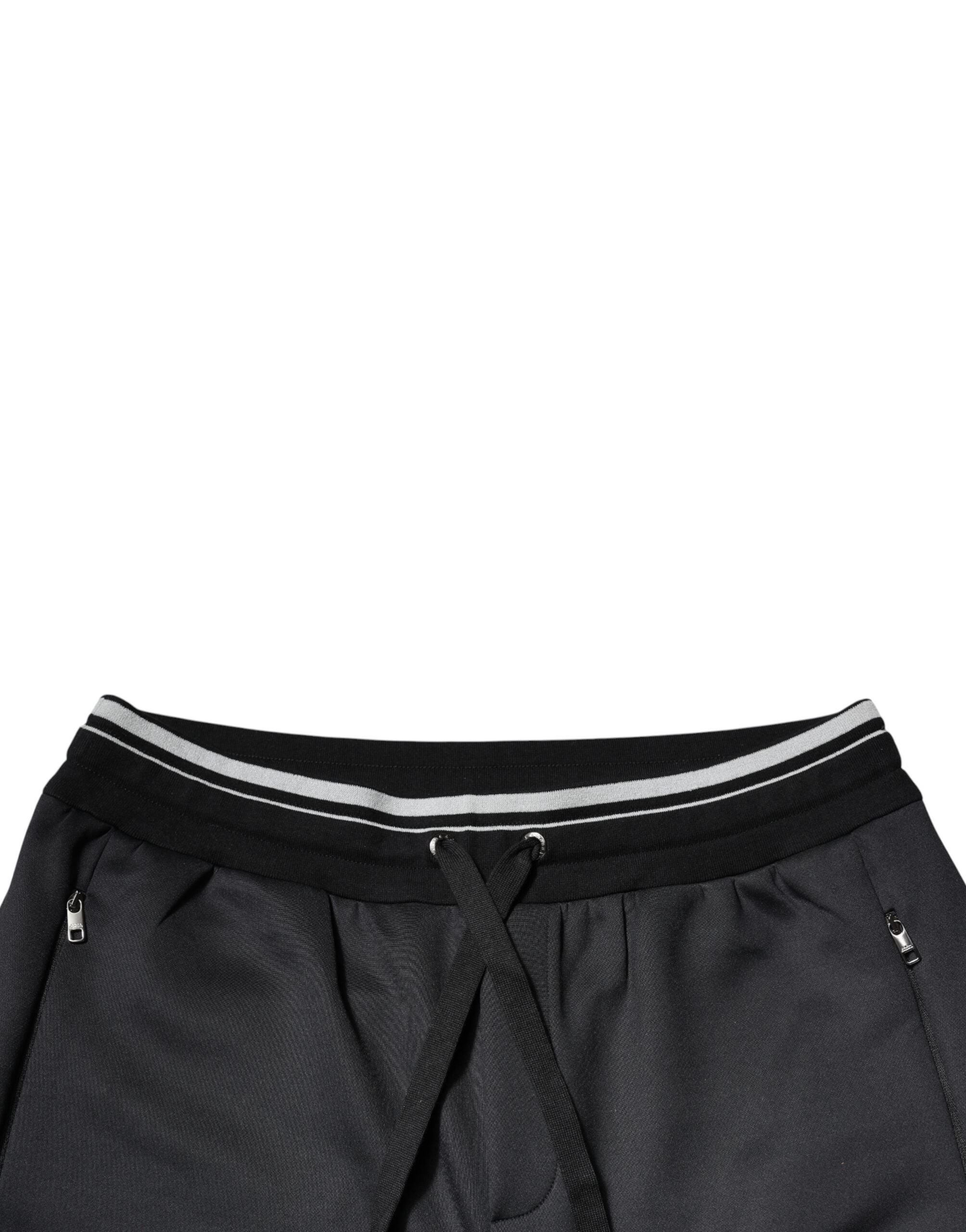 Dolce &amp; Gabbana – Schwarze Jogginghose aus Polyester mit Logo