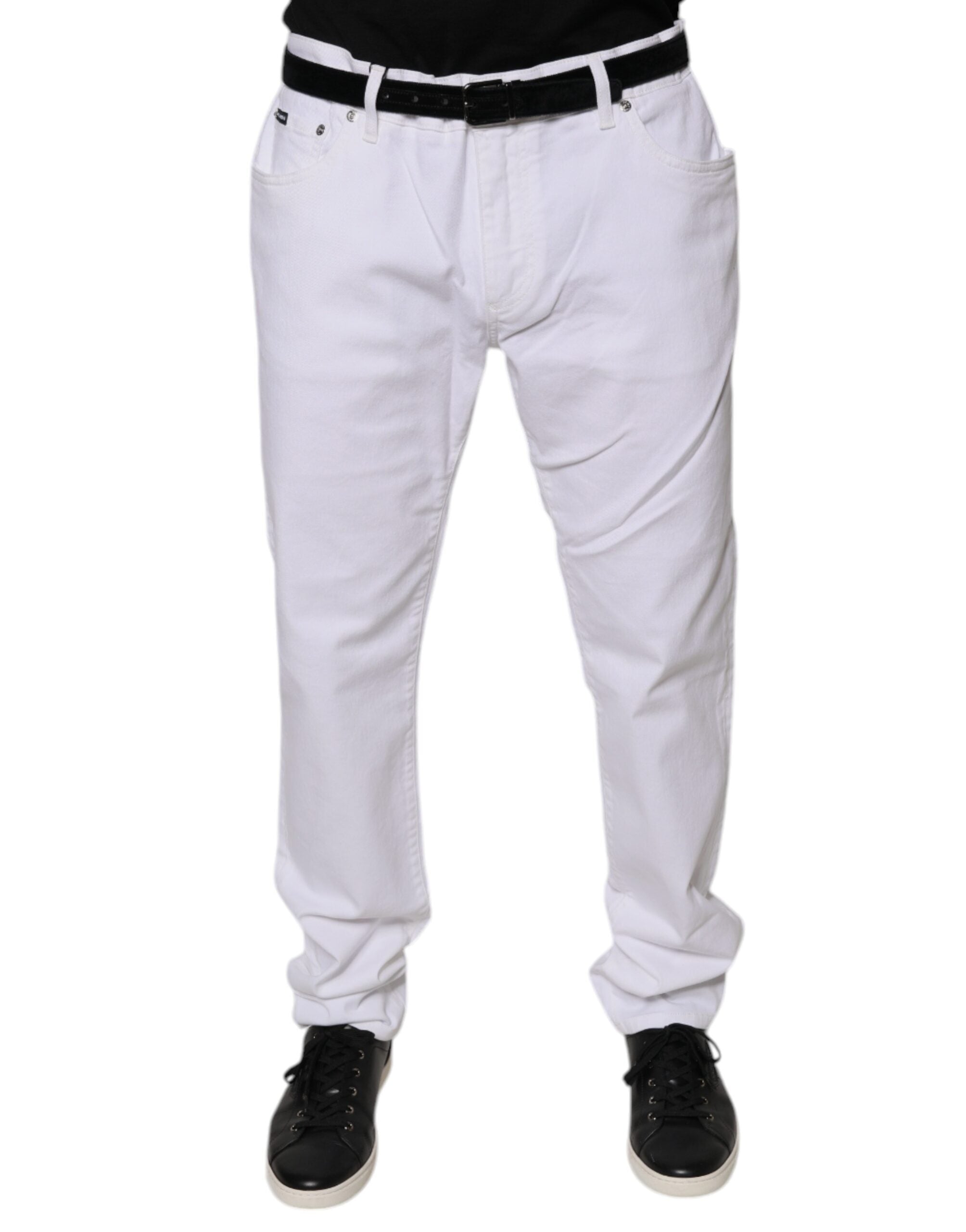 Dolce &amp; Gabbana Weiße Skinny-Jeans aus Baumwollstretch für Herren