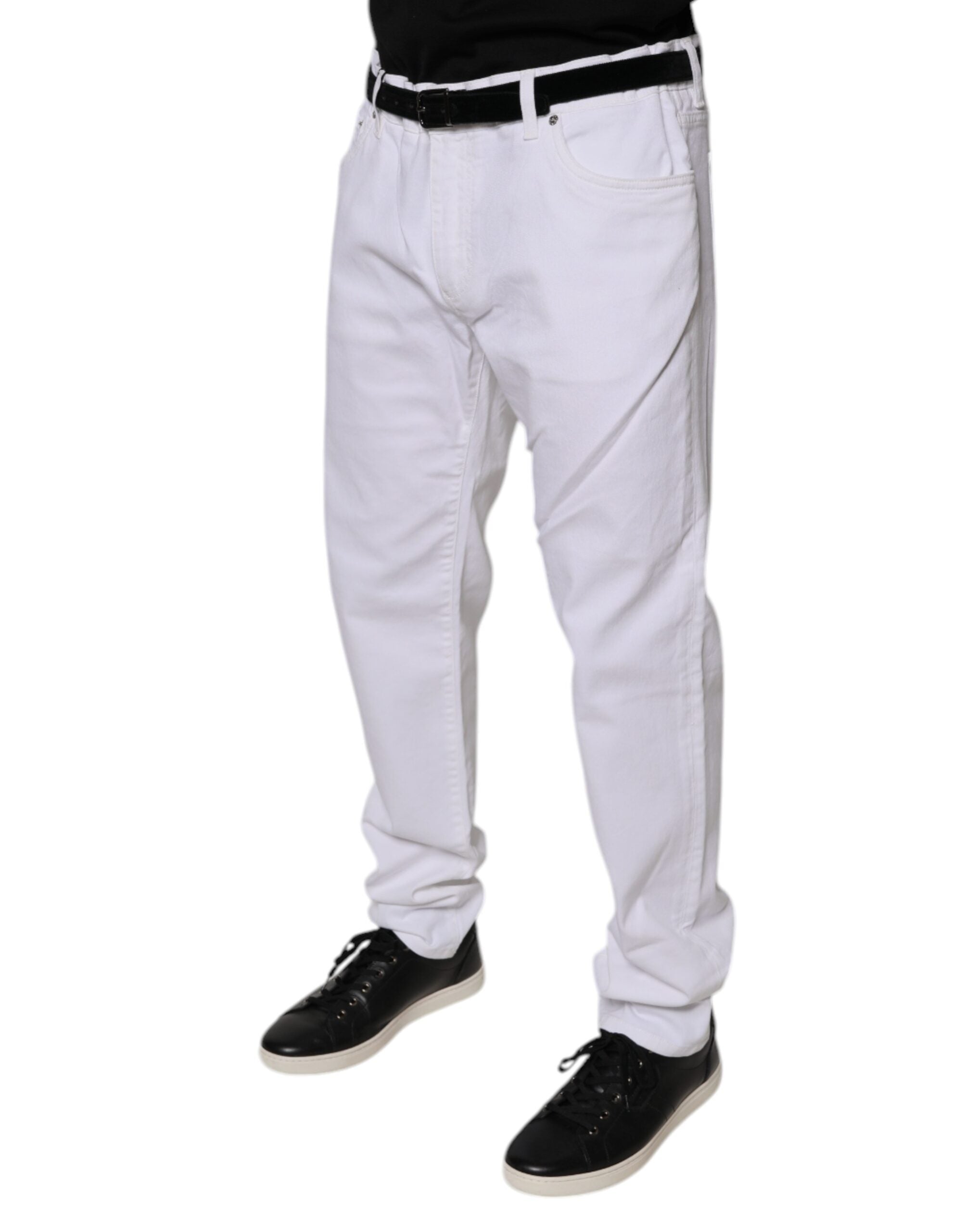 Dolce &amp; Gabbana Weiße Skinny-Jeans aus Baumwollstretch für Herren