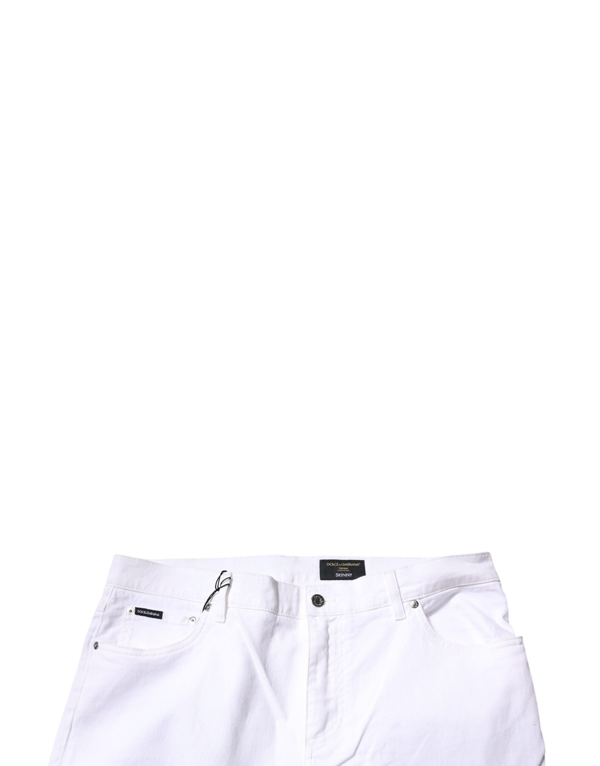 Dolce &amp; Gabbana Weiße Skinny-Jeans aus Baumwollstretch für Herren