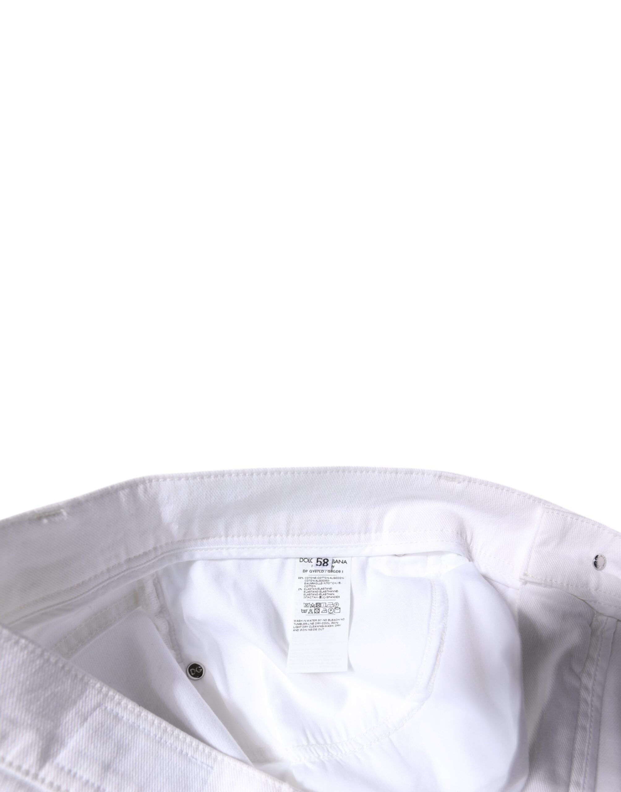 Dolce &amp; Gabbana Weiße Skinny-Jeans aus Baumwollstretch für Herren