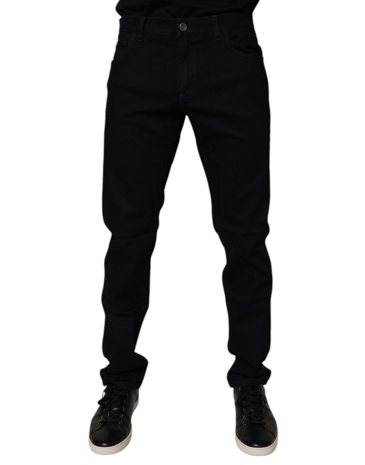 Dolce &amp; Gabbana Schwarze Slim Fit-Jeans aus Baumwollstretch für Herren