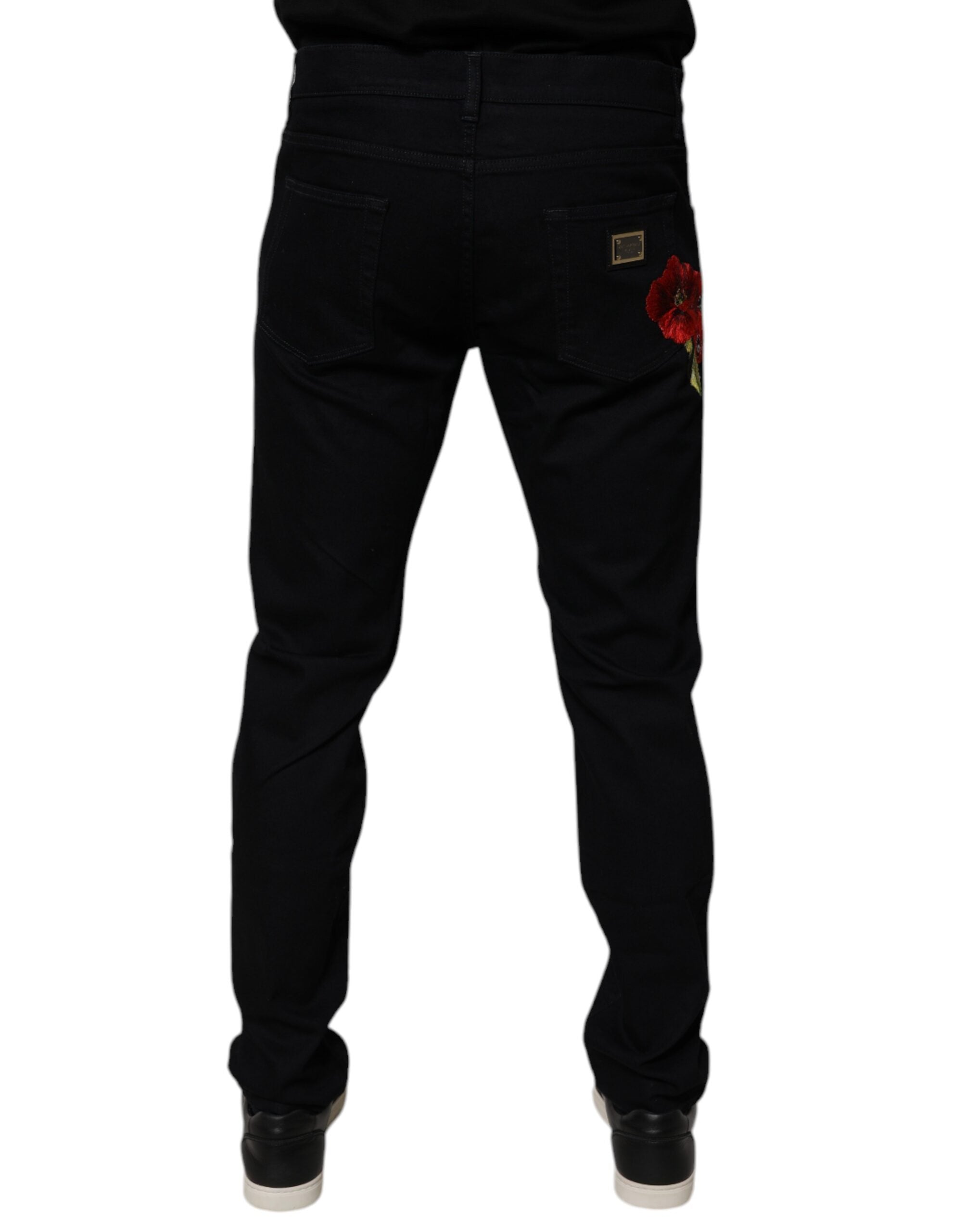 Dolce &amp; Gabbana Schwarze Slim Fit-Jeans aus Baumwollstretch für Herren