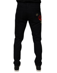 Dolce &amp; Gabbana Schwarze Slim Fit-Jeans aus Baumwollstretch für Herren