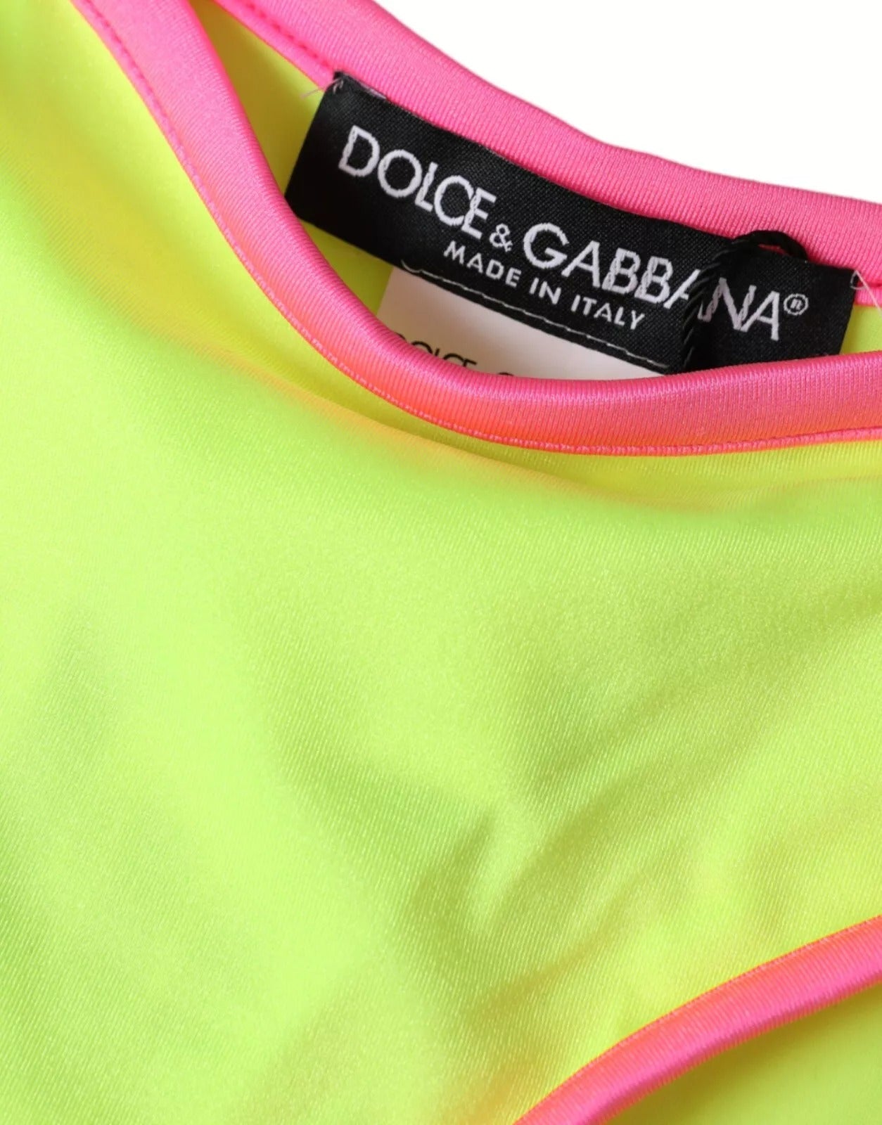 Dolce & Gabbana Gelb Pink Nylon Bademode Unterteil Strandmode Bikini