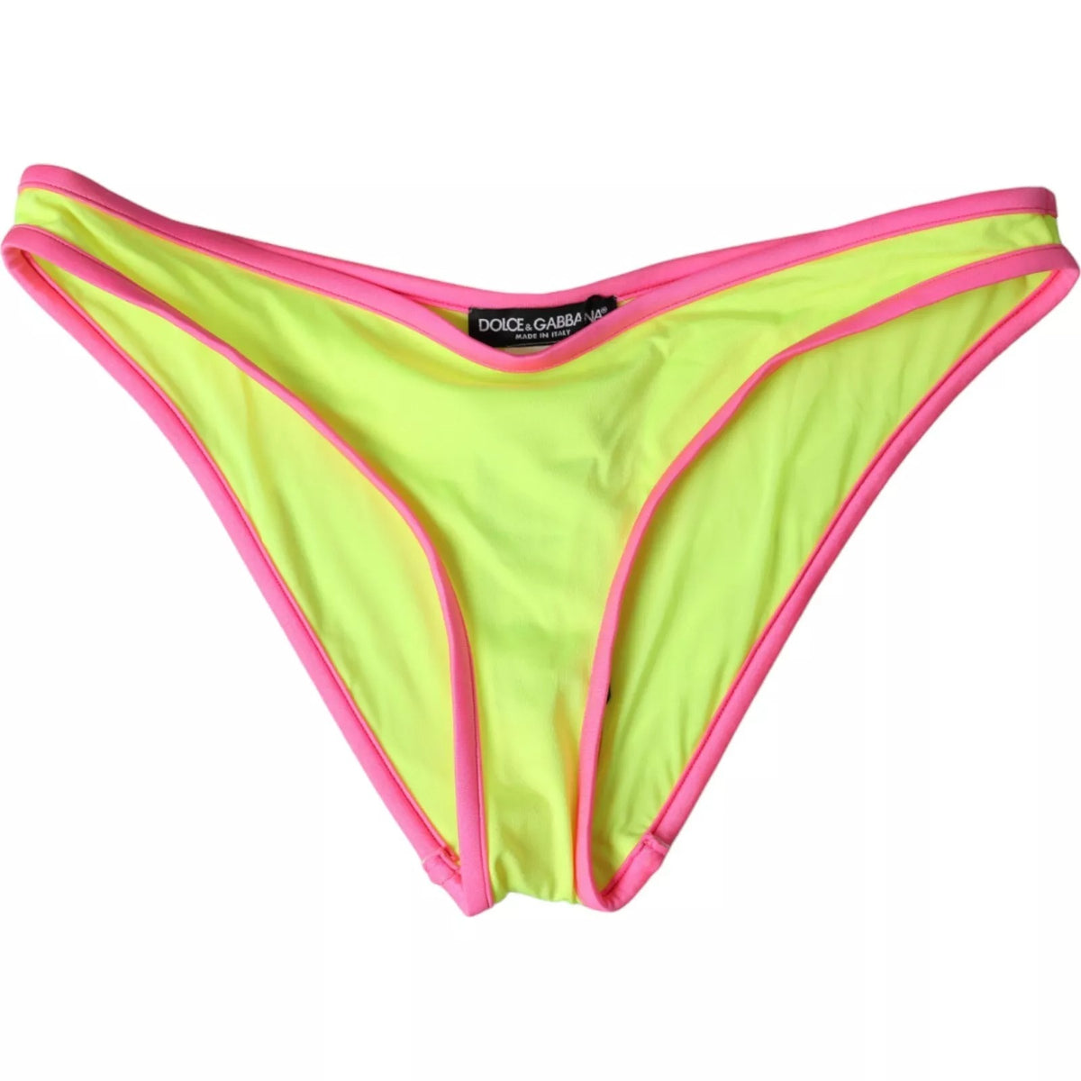 Dolce & Gabbana Gelb Pink Nylon Bademode Unterteil Strandmode Bikini