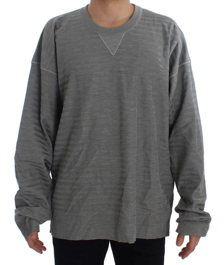 Dolce & Gabbana Grauer Rundhals-Pullover aus Seide