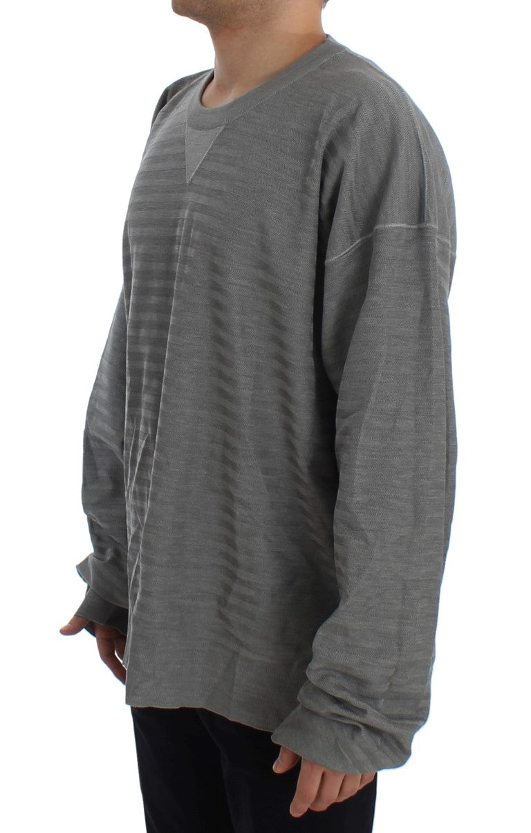 Dolce & Gabbana Grauer Rundhals-Pullover aus Seide