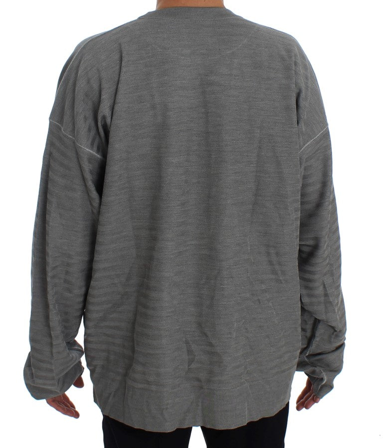 Dolce & Gabbana Grauer Rundhals-Pullover aus Seide