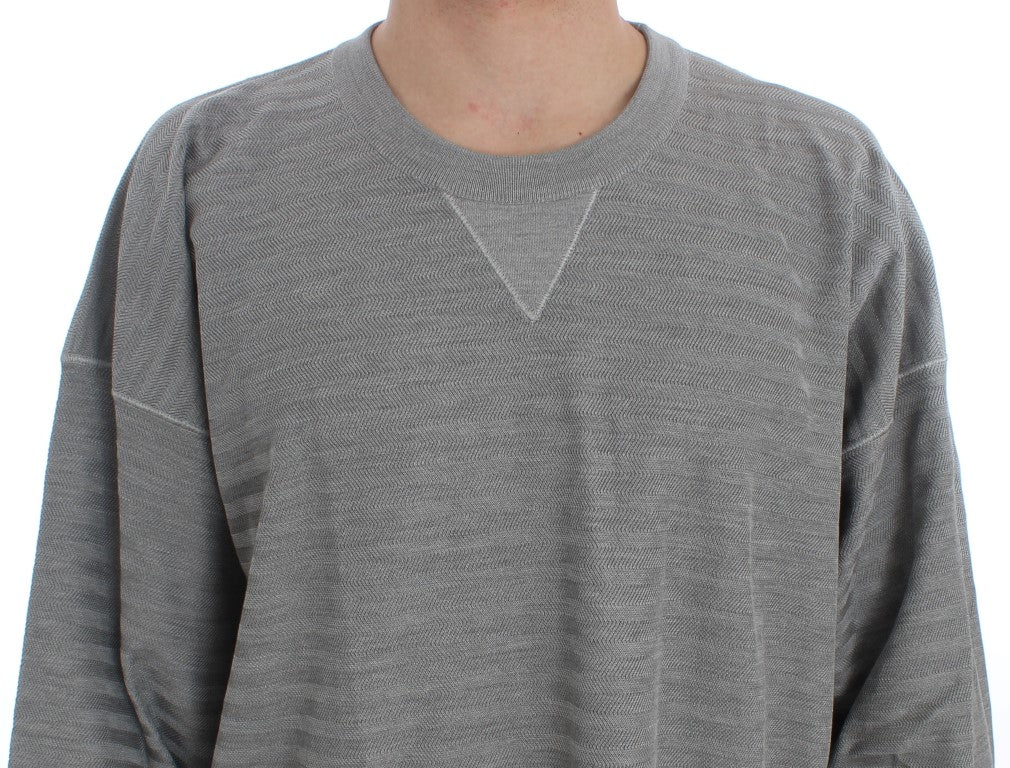 Dolce & Gabbana Grauer Rundhals-Pullover aus Seide