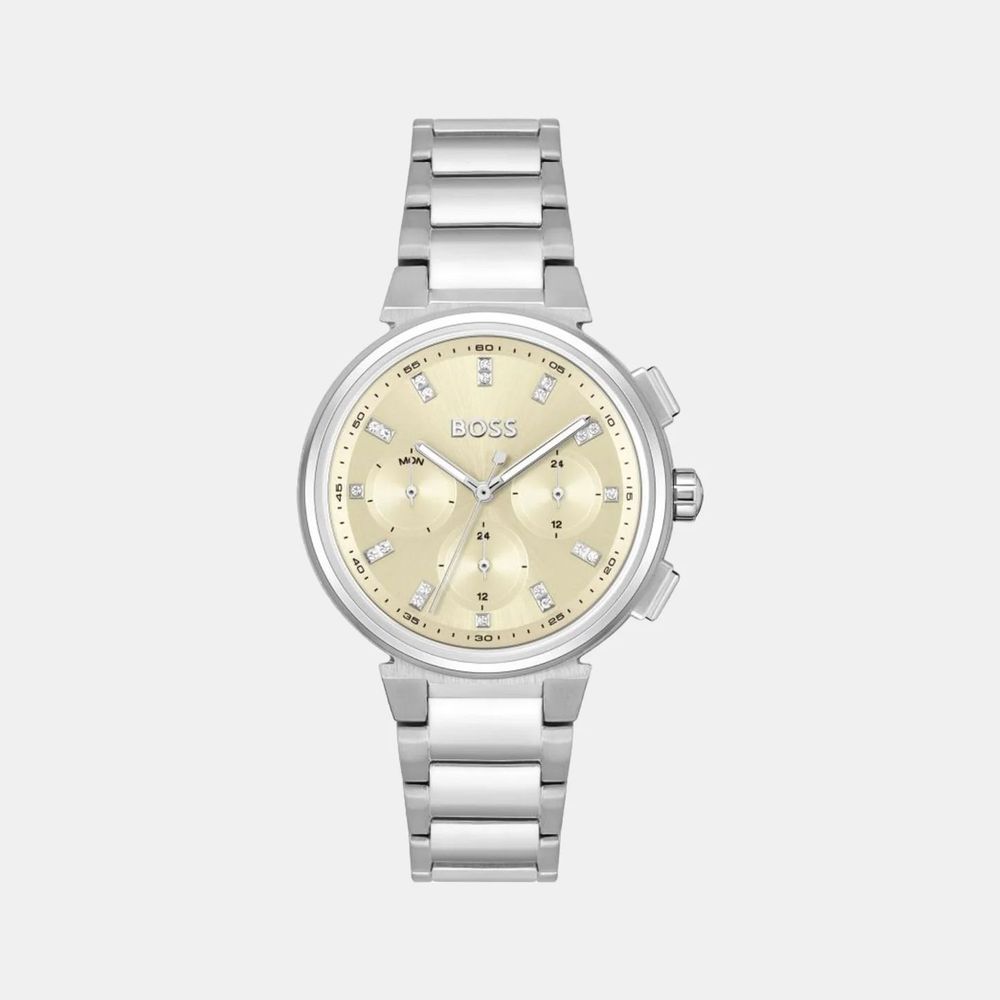 Hugo Boss Herrenuhr, silberfarben, Edelstahl
