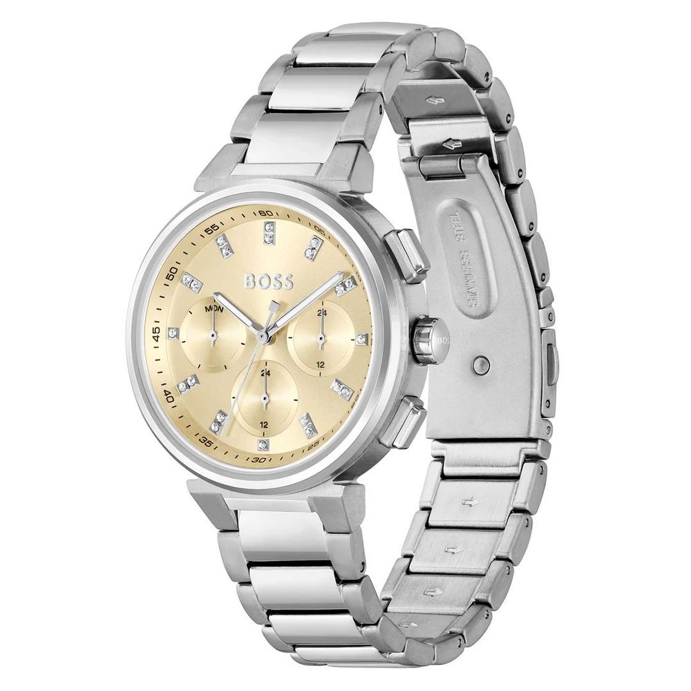 Hugo Boss Herrenuhr, silberfarben, Edelstahl