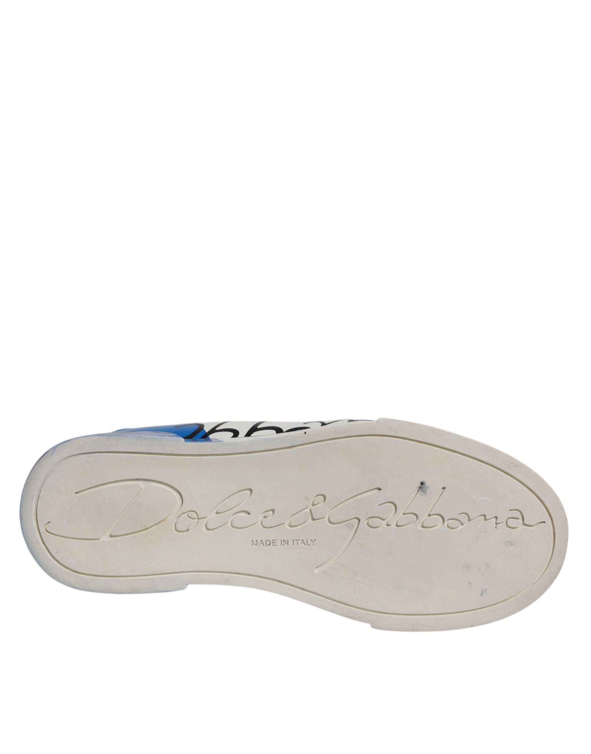 Dolce &amp; Gabbana – Portofino – Sneaker mit Logo in Weiß und Blau