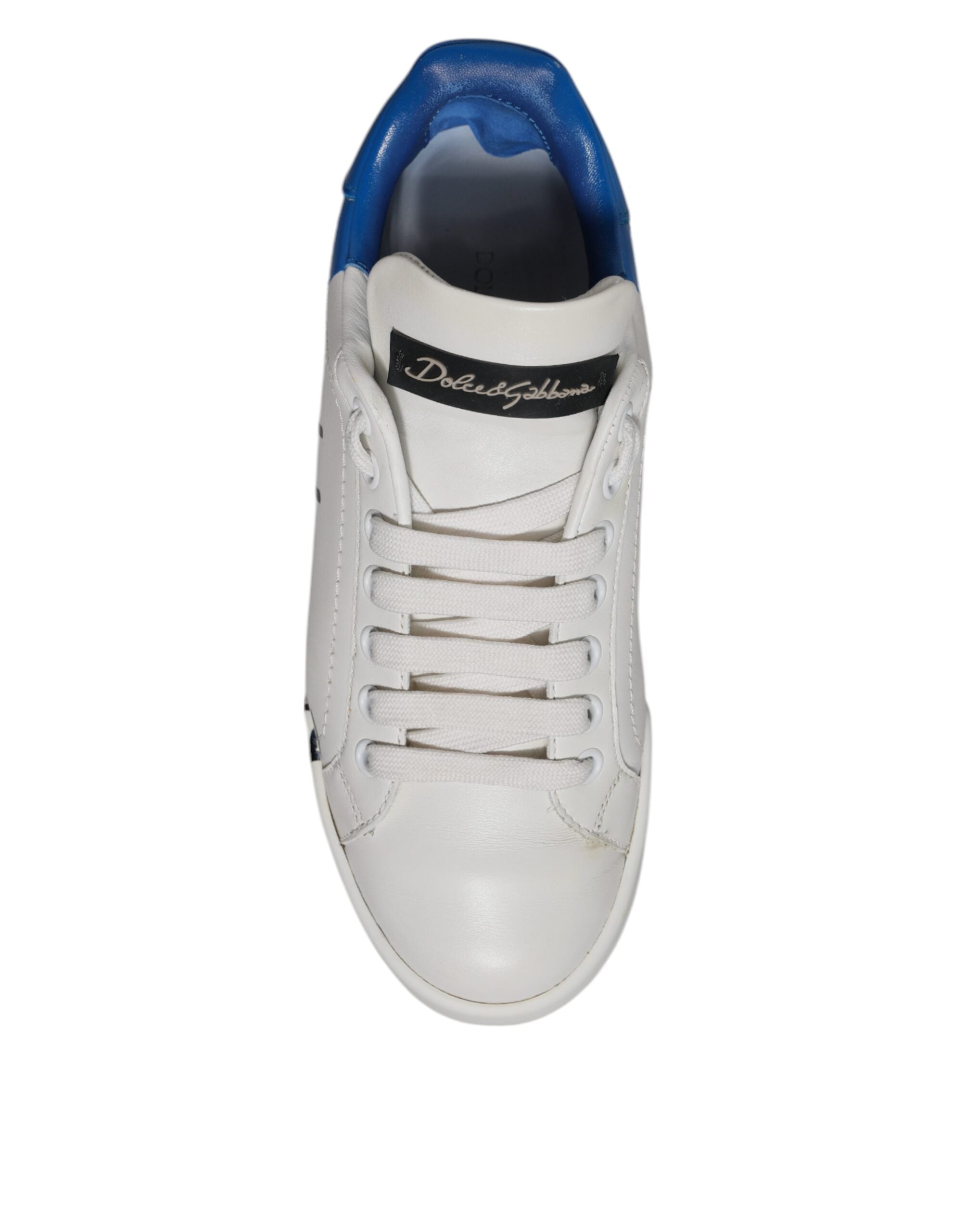Dolce &amp; Gabbana – Portofino – Sneaker mit Logo in Weiß und Blau