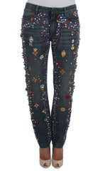 Dolce & Gabbana Crystal Roses Jeans mit Herz-Verzierungen