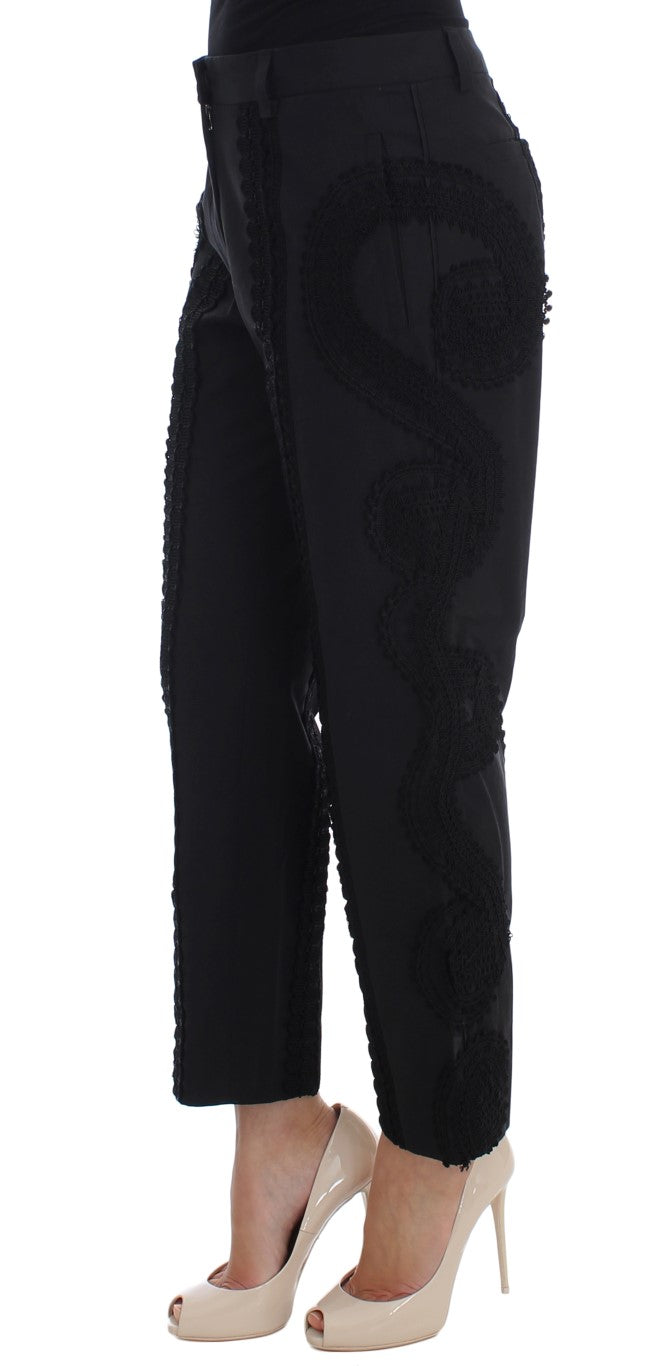 Dolce & Gabbana Zwarte Katoenen Stretch Torero Capri Broek