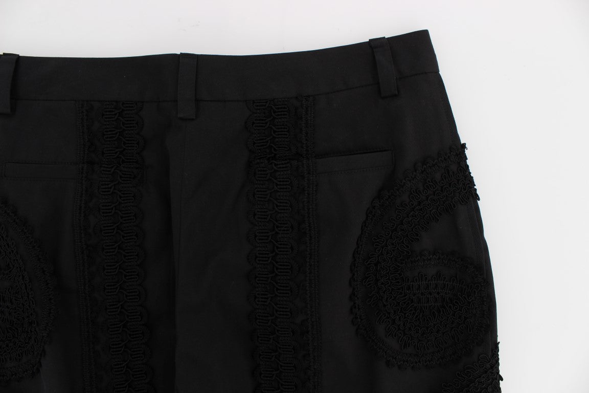 Dolce & Gabbana Zwarte Katoenen Stretch Torero Capri Broek