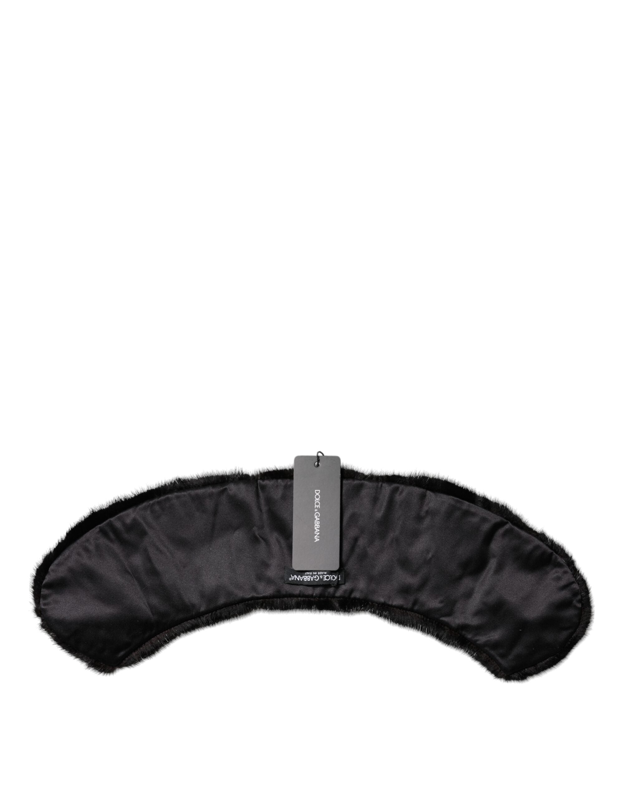 Dolce &amp; Gabbana Schwarzer Pelzschal Halswickelkragenschal