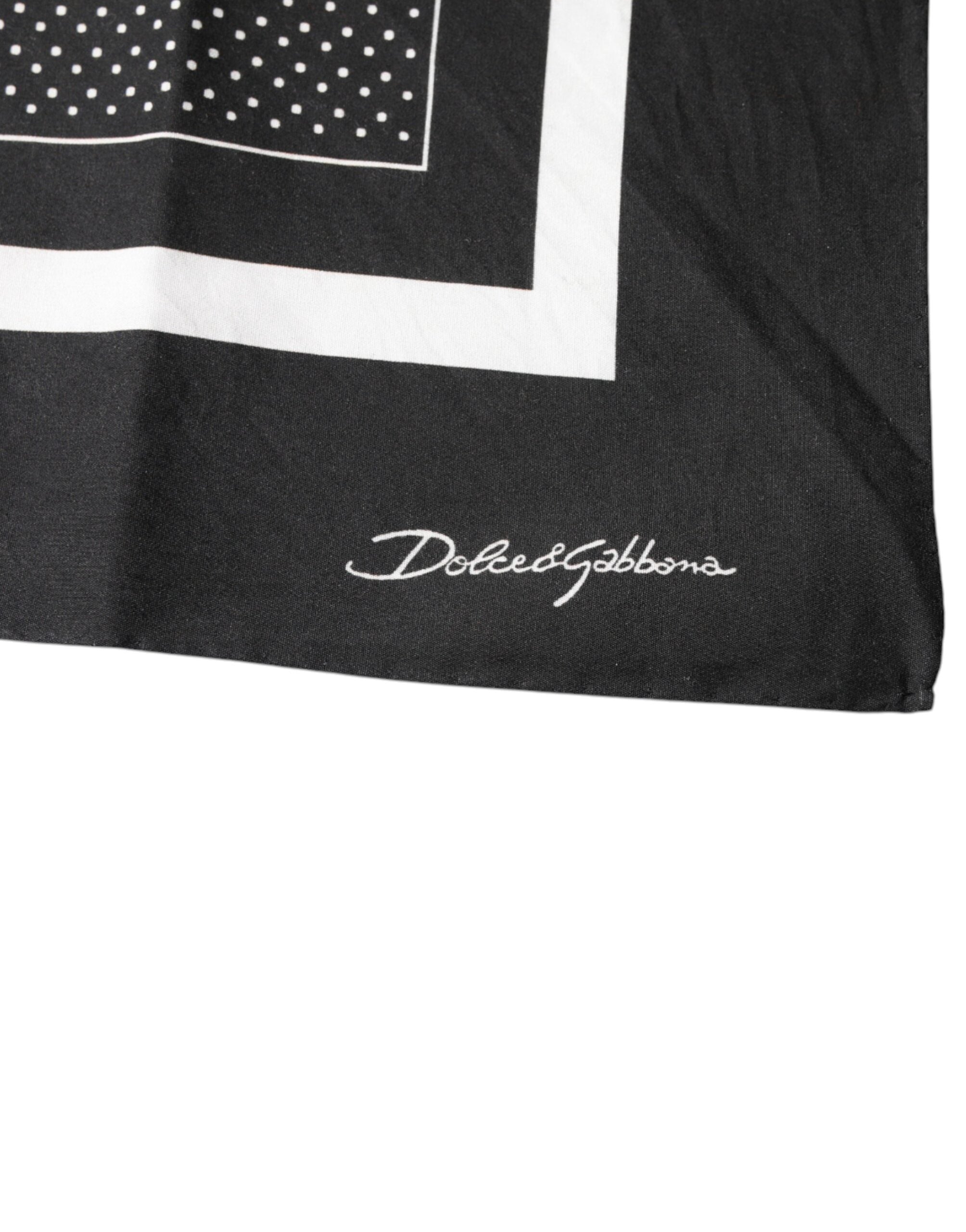 Dolce & Gabbana Zwart Katoenen Zakdoek met Polka Dots