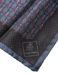 Dolce & Gabbana Donkerblauwe Kevers Vierkante Zakdoek Sjaal