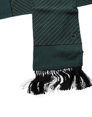 Dolce & Gabbana Donkergroene Fantasy Franjes Halsdoek