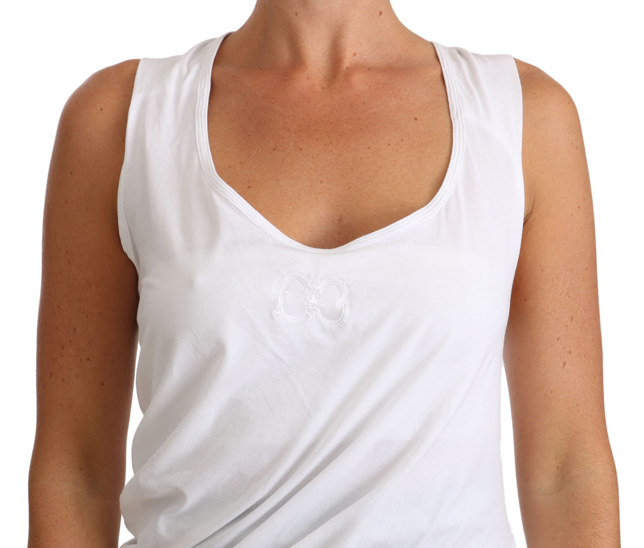 Cavalli Weißes Tanktop CAVALLI T-Shirt Jersey