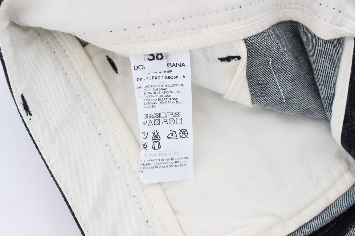 Dolce & Gabbana Polka Dotted Slim Capri Jeans