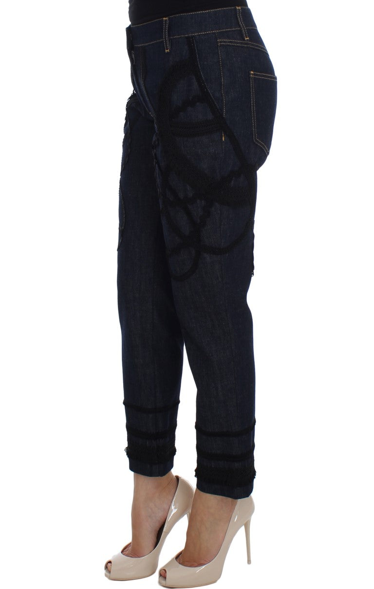 Dolce & Gabbana Blauwe Denim Katoenen CAPRI Torero Jeans