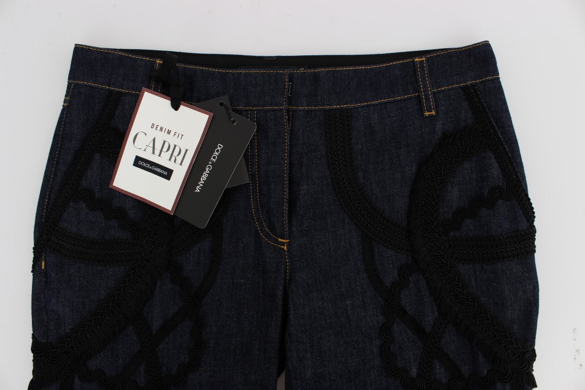 Dolce & Gabbana Blauwe Denim Katoenen CAPRI Torero Jeans