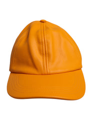 Dolce & Gabbana Orangefarbene Baseballkappe aus Baumwolle mit 6 Panels