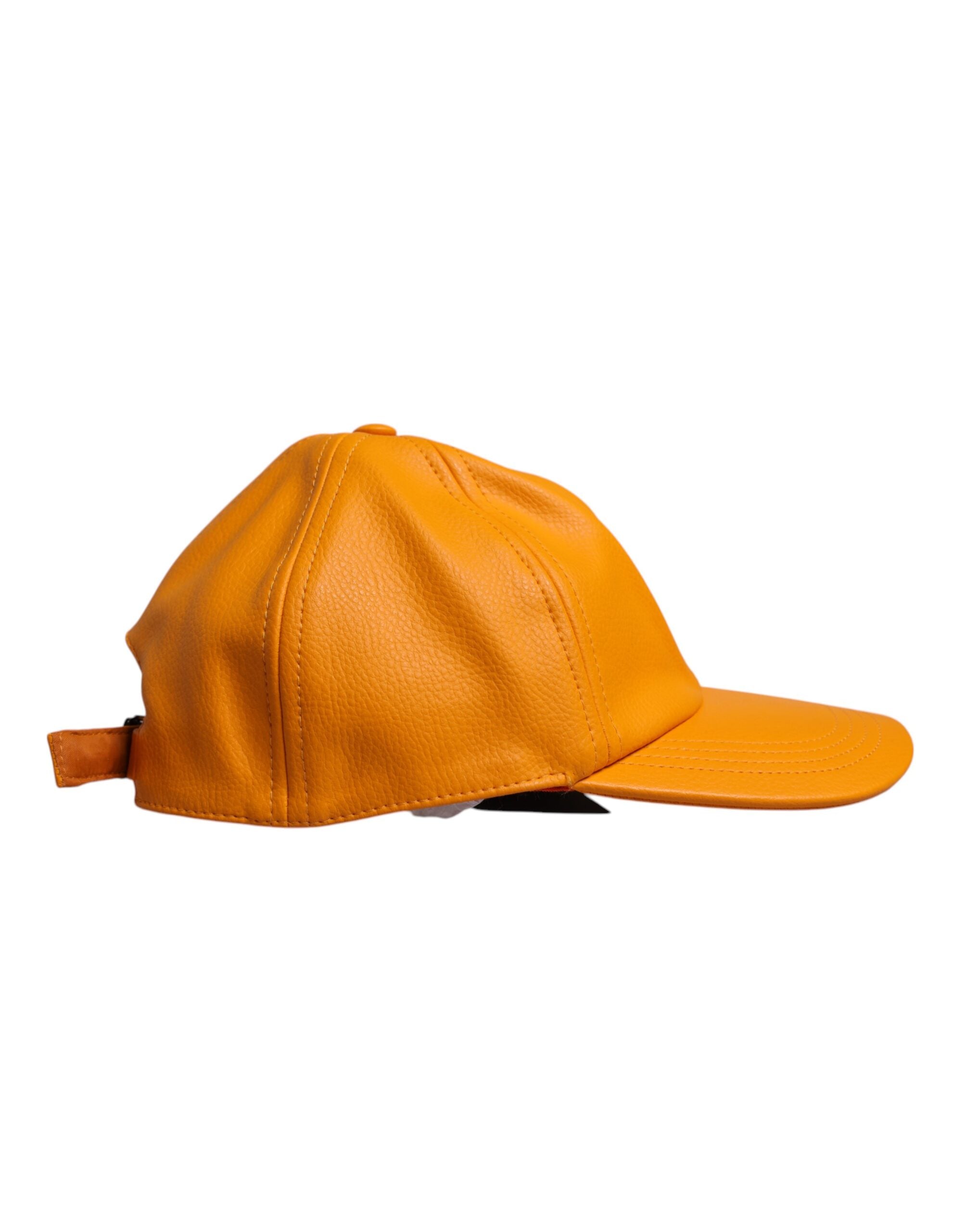 Dolce & Gabbana Orangefarbene Baseballkappe aus Baumwolle mit 6 Panels