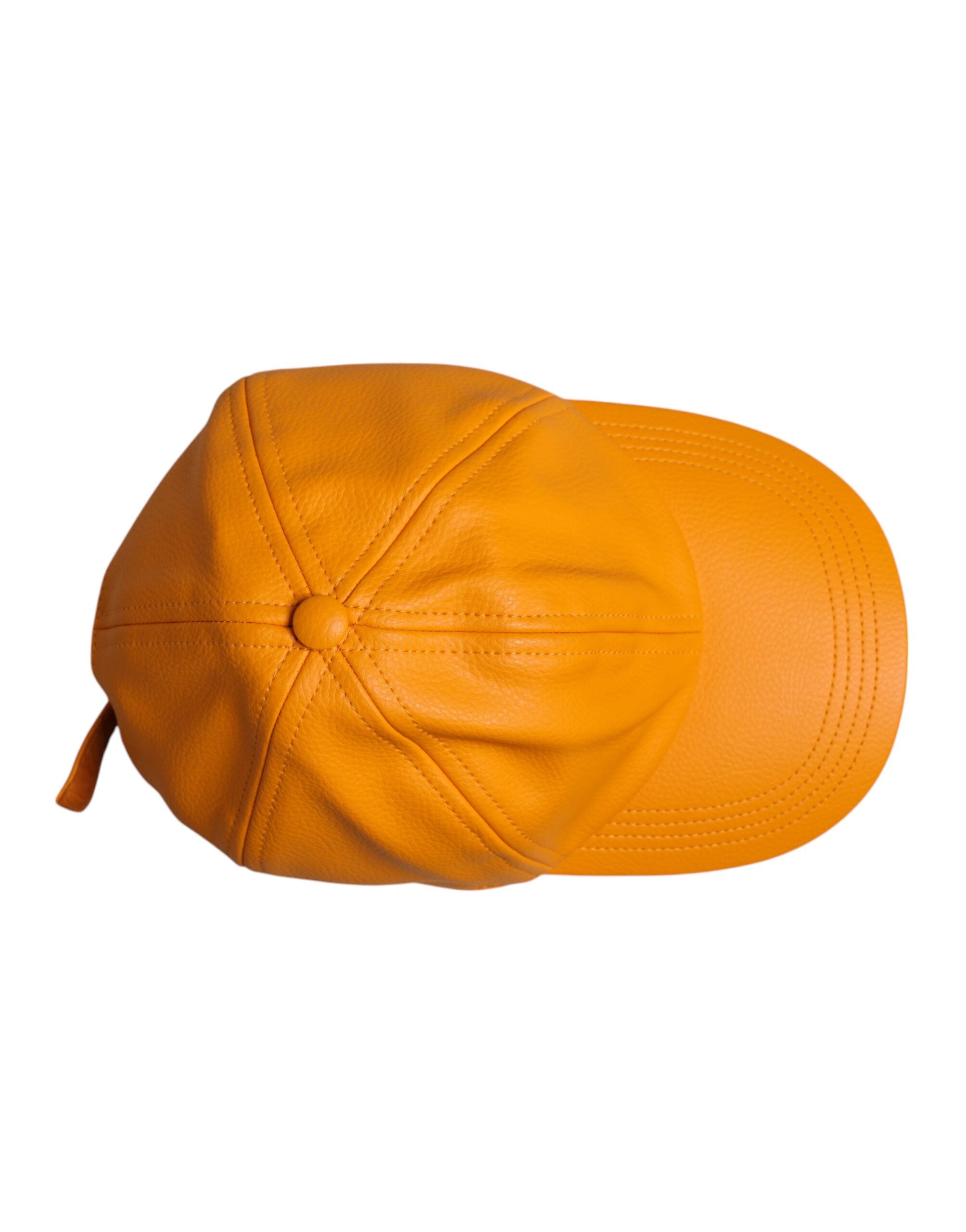 Dolce & Gabbana Orangefarbene Baseballkappe aus Baumwolle mit 6 Panels