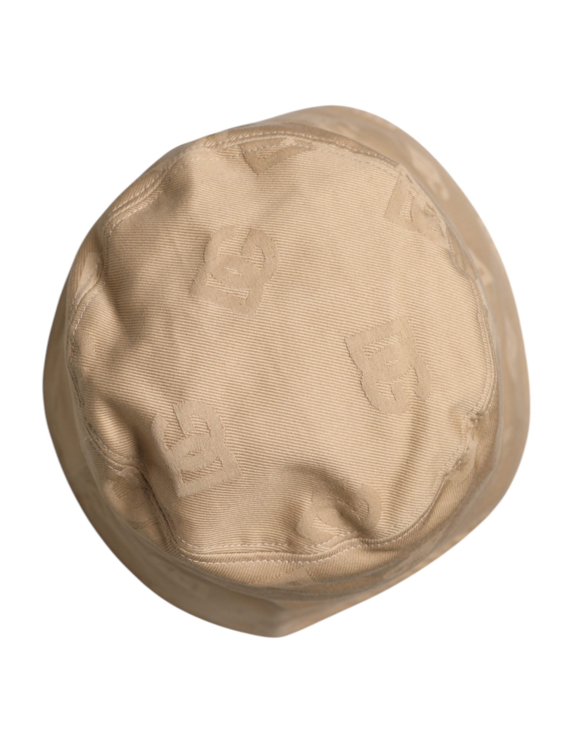 Dolce & Gabbana Beige Logo Monogram Baumwoll-Fischerhut