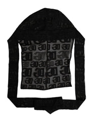 Dolce & Gabbana Zwarte Logo Mesh Whole Head Wrap Muts