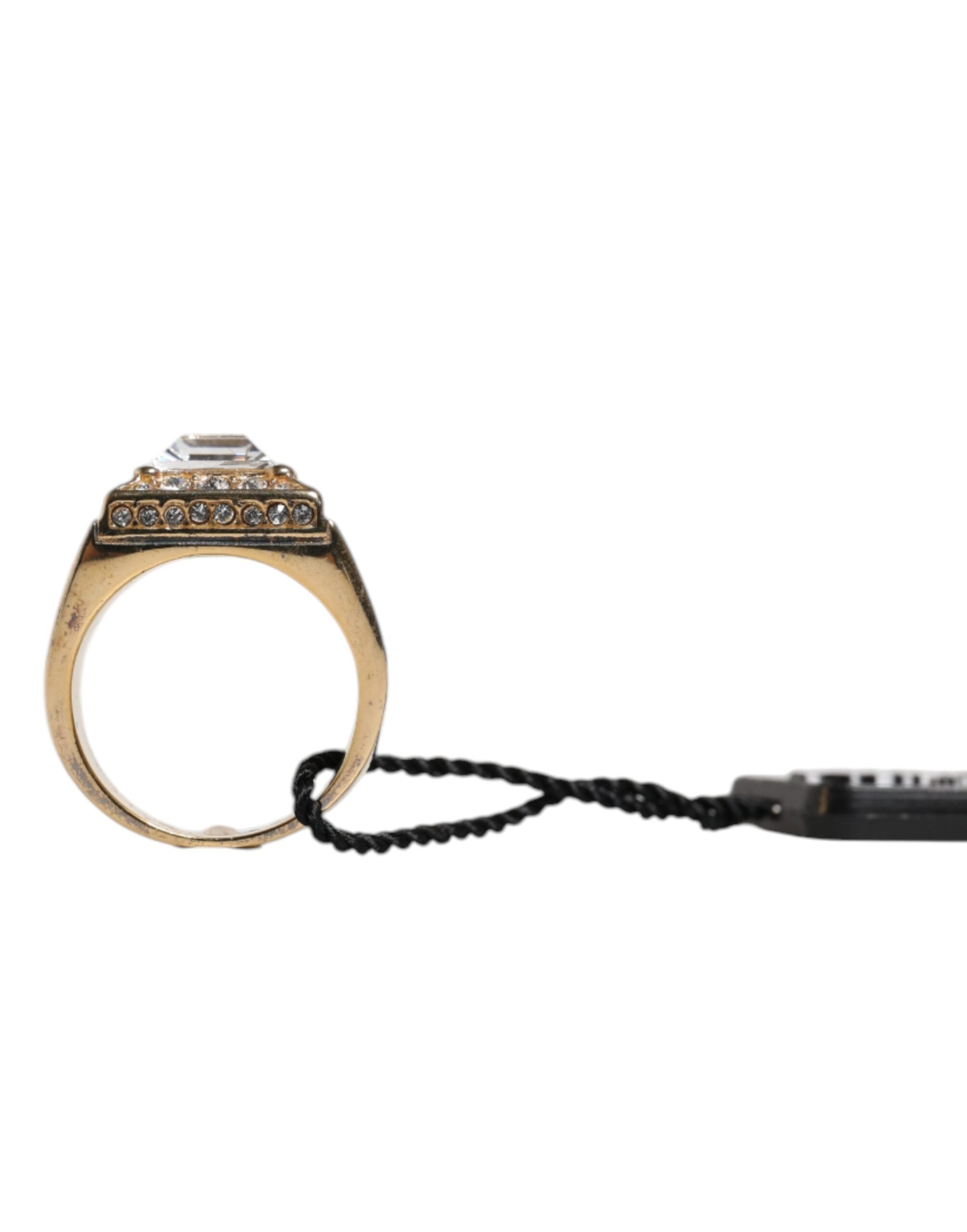 Dolce & Gabbana Vergulde Sterling Zilveren 925 Kristallen Ring