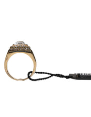 Dolce & Gabbana Vergulde Sterling Zilveren 925 Kristallen Ring