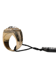 Dolce & Gabbana Vergulde Sterling Zilveren 925 Kristallen Ring