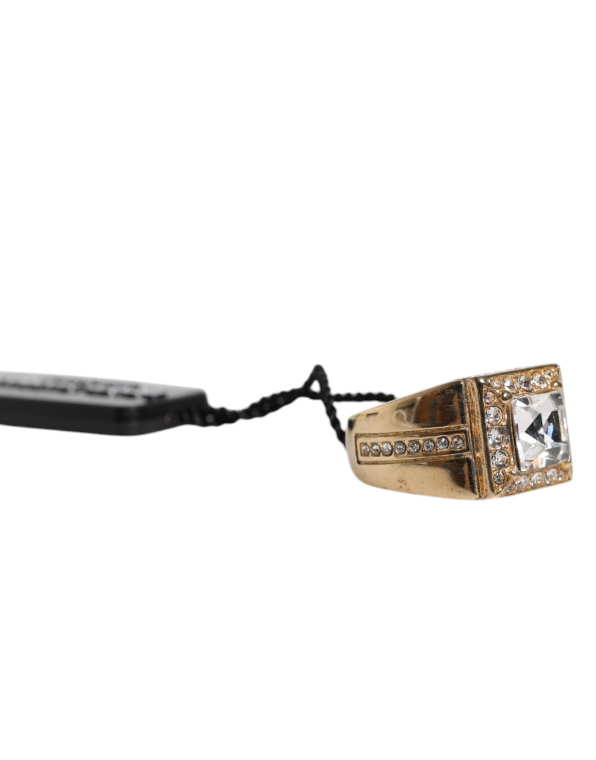 Dolce & Gabbana Vergulde Sterling Zilveren 925 Kristallen Ring