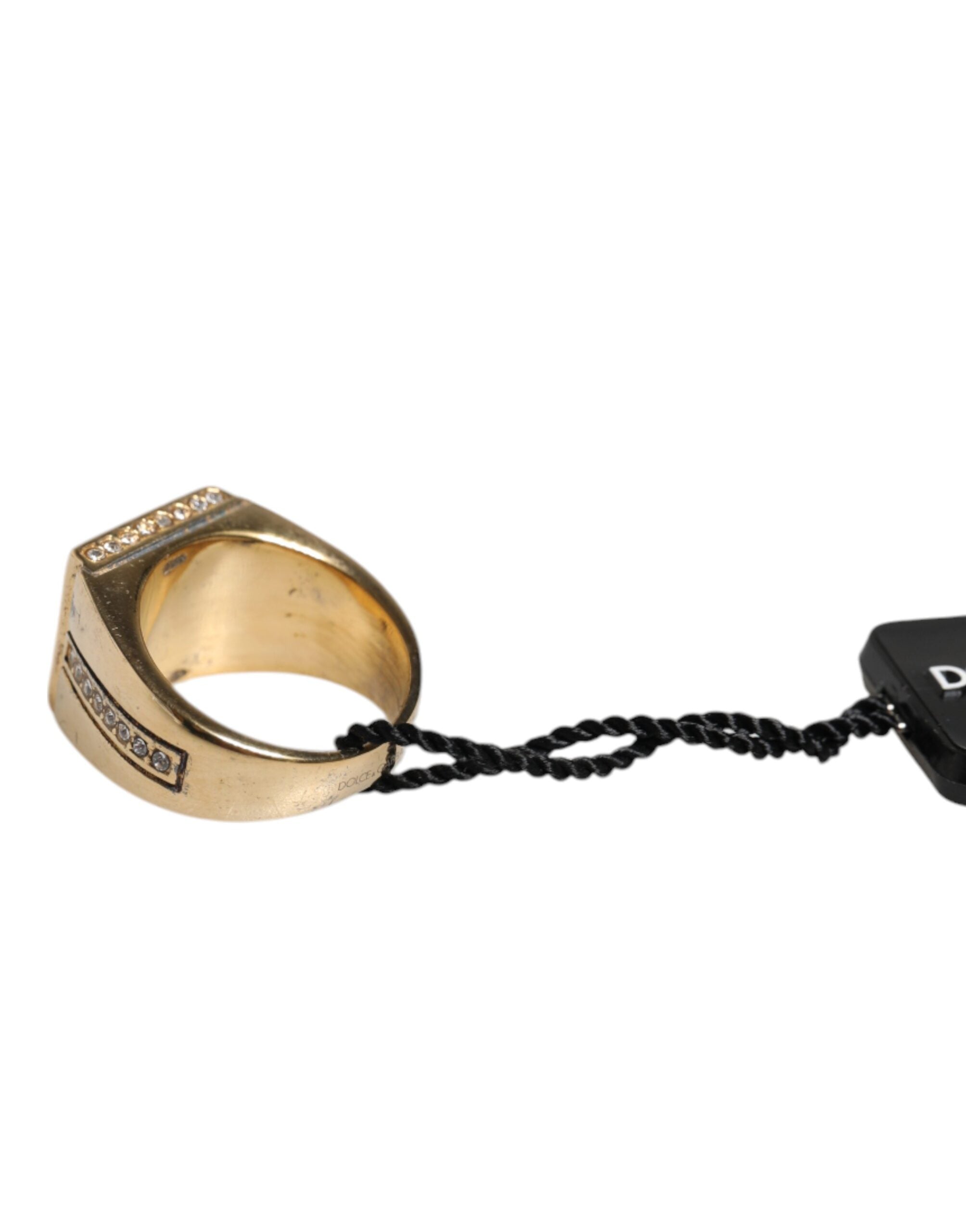 Dolce & Gabbana Vergulde Sterling Zilveren 925 Kristallen Ring