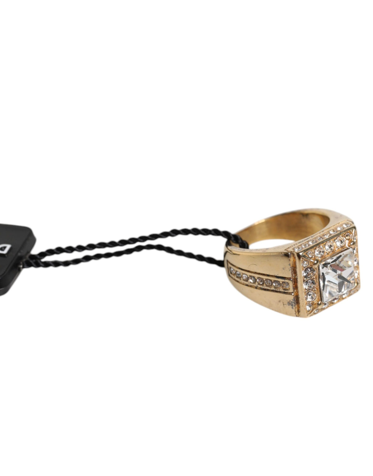 Dolce & Gabbana Vergulde Sterling Zilveren 925 Kristallen Ring