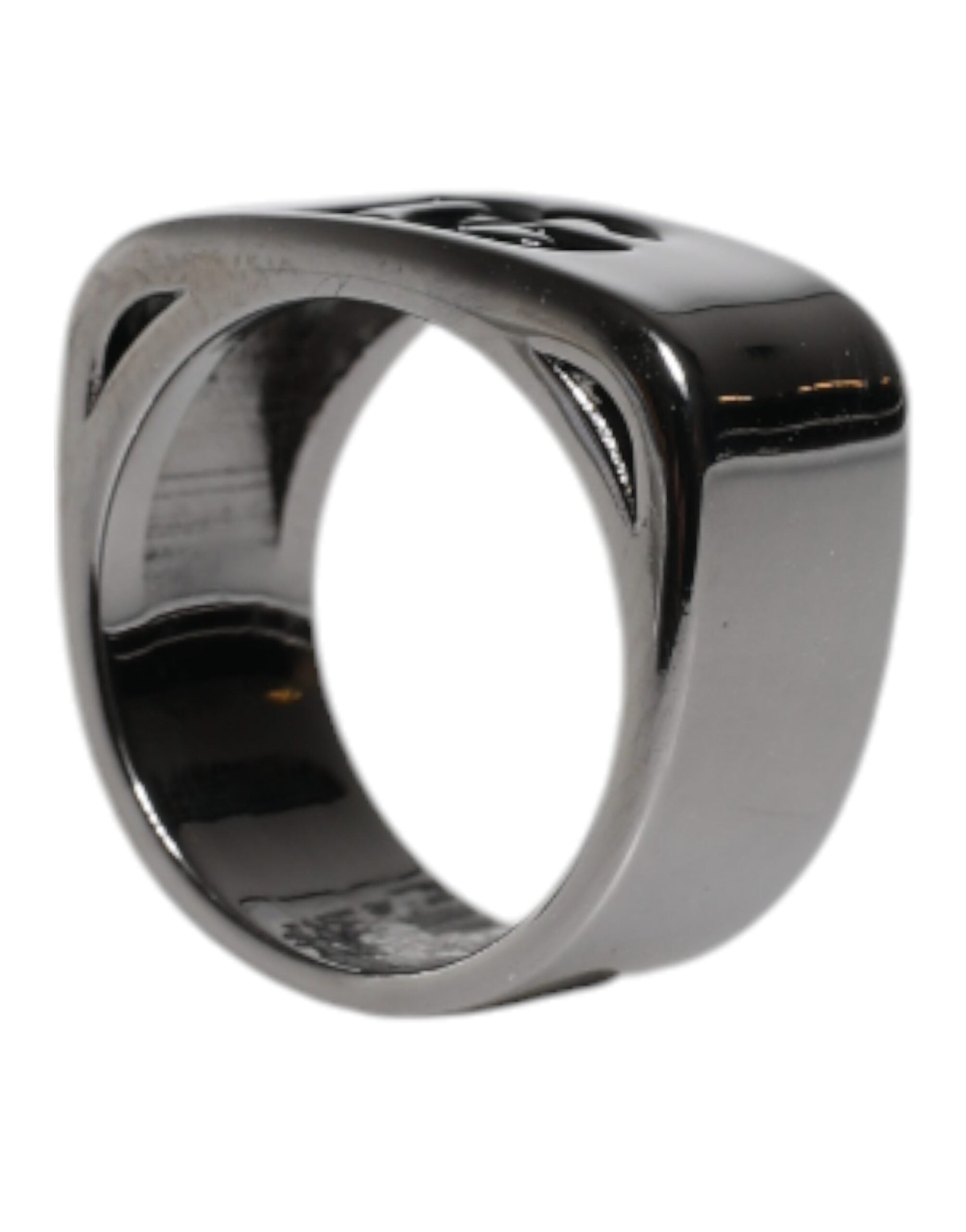 Dolce & Gabbana Zilverkleurige Messing Anello DG Logo Ring