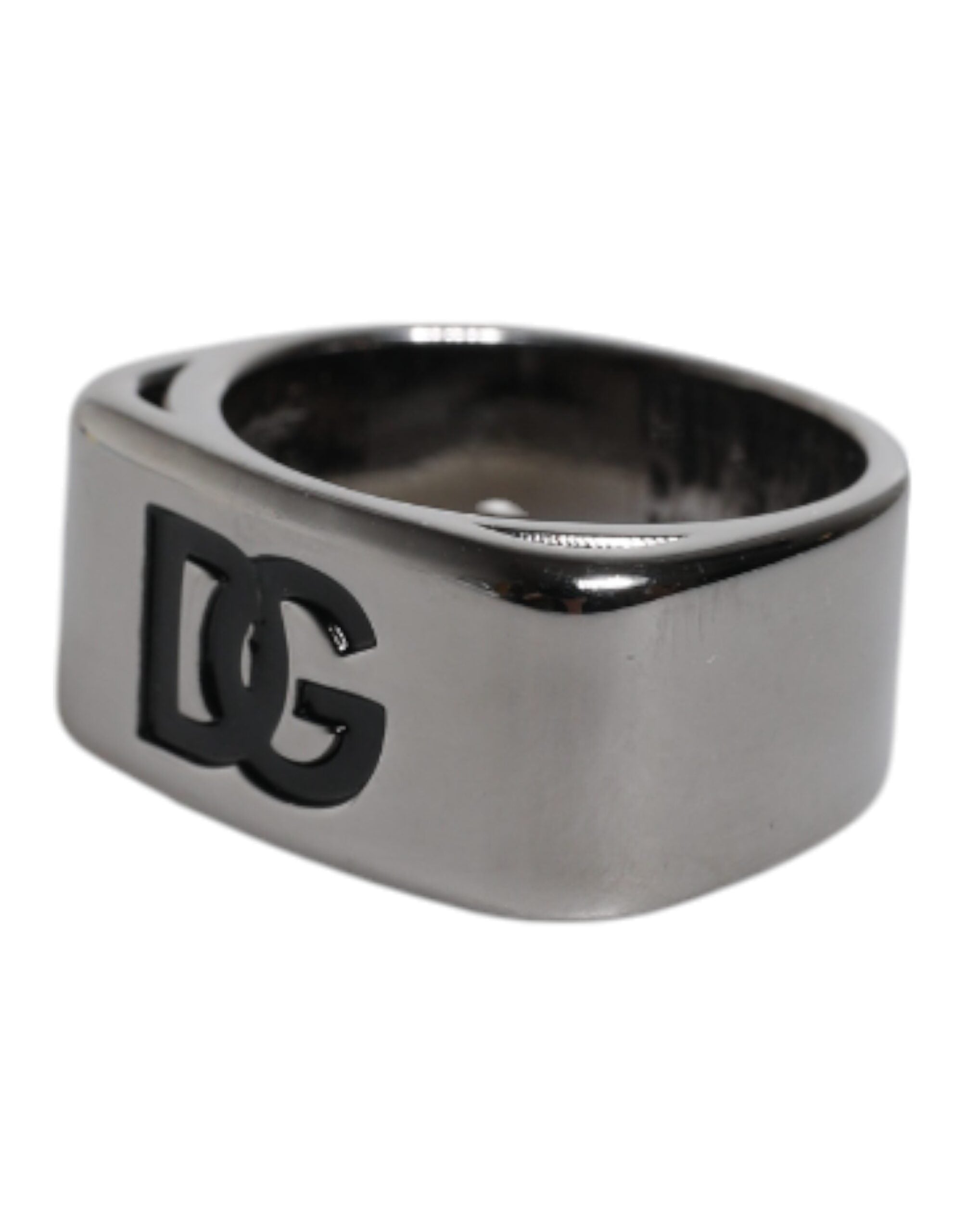 Dolce & Gabbana Zilverkleurige Messing Anello DG Logo Ring